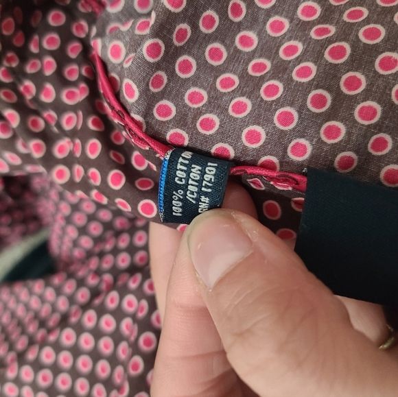 Cruel Girl Brown Pink Polka Dot Pinup Retro Button Up Western Shirt - Picture 4 of 4